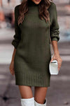 Robe tricotée - élégante robe pull à col montant pour femmes
