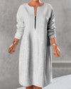 Robe tricotée longue avec zip - allure chic pour l'hiver