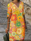 Robe tunique fleurie - robe d'été décontractée pour femmes