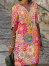 Robe tunique fleurie - robe d'été décontractée pour femmes