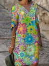 Robe tunique fleurie - robe d'été décontractée pour femmes
