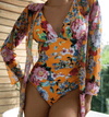 Ensemble de maillot de bain floral 2 pièces avec dessus transparent - mode élégante pour la plage cet été