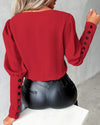 Blouse femme à col v avec manches boutonnées - haut chic pour le bureau et les sorties casual