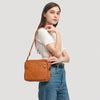 Sac en cuir bandoulière - sac messager sophistiqué pour femmes