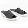 Sandales à glissière pour femmes - chaussures stylées grises faciles à enfiler