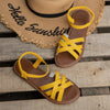 Sandales plates à lanières pour femmes - chaussures d'été tendance