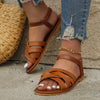 Sandales plates à lanières pour femmes - chaussures d'été tendance
