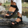 Sandales sportives noires pour femmes - chaussures strappées confortables