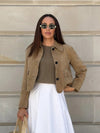 Veste en daim pour femmes - élégance légère pour un style quotidien en marron