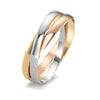 Set de 3 bagues - magnifiques bagues en or tri-couleur pour femmes