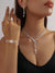 Set de bijouterie en cristal argenté 4 pièces - collier, boucles d’oreilles, bracelet et bague élégants pour femmes