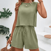 Ensemble de loungewear féminin en 2 pièces - tissu doux, look estival tendance