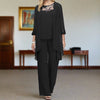 Ensemble formel femme 3 pièces : tunique élégante et pantalon - tenue de bureau chic