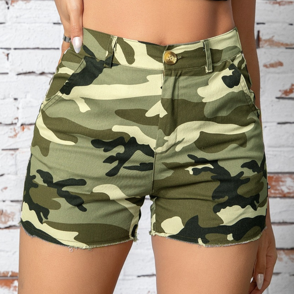 Shorts camo taille haute - le must des shorts d'été pour femmes