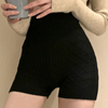 Shorts taille haute côtelés - élégants shorts en tricot pour femmes