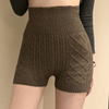Shorts taille haute côtelés - élégants shorts en tricot pour femmes