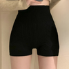 Shorts taille haute côtelés - élégants shorts en tricot pour femmes