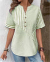 Blouse à rayures pour femmes - chemise décontractée boutonnée en bleu clair pour le quotidien