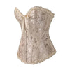 Corset en brocart pour femmes - corset noir sophistiqué avec des détails en dentelle