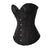 Corset en brocart pour femmes - corset noir sophistiqué avec des détails en dentelle