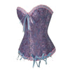 Corset en brocart pour femmes - corset noir sophistiqué avec des détails en dentelle
