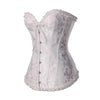 Corset en brocart pour femmes - corset noir sophistiqué avec des détails en dentelle