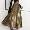 Jupe maxi plissée pour femme en jaune luxueux - design fluide et élégant pour les occasions spéciales