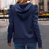 Sweat à capuche - pullover féminin tendance avec des manches ballons