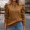 Sweat à capuche - pullover féminin tendance avec des manches ballons