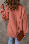 Sweater rose tricoté femme - pull oversized avec poche