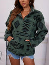 Sweatshirt demi-zip en teddy doux - pull chic pour femmes
