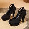 Talons hauts - élégantes chaussures à plateforme noires pour femmes