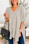 Top poncho - pull v-neck loose-fit chic pour femmes