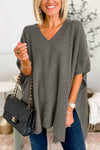 Top poncho - pull v-neck loose-fit chic pour femmes