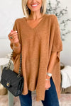 Top poncho - pull v-neck loose-fit chic pour femmes