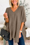 Top poncho - pull v-neck loose-fit chic pour femmes