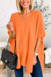 Top poncho - pull v-neck loose-fit chic pour femmes