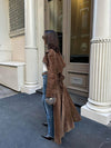 Trench-coat marron - manteau long élégant pour femmes