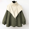 Trench-coat oversize féminin - veste utilitaire verte tendance