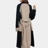 Trench long noir - manteau élégant pour femmes