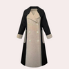 Trench long noir - manteau élégant pour femmes
