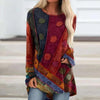 Tunique patchwork bohème - top long à manches stylé pour femmes