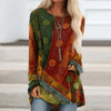 Tunique patchwork bohème - top long à manches stylé pour femmes