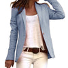 Blazer ajusté pour femmes - veste élégante à manches longues, bleu clair - pour le bureau et les sorties décontractées