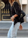 Veste bomber à sequins - blouson tendance pour femmes