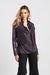 Veste courte en cuir vegan ouverte - manteau ladies couleur mûre