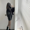 Veste cropped en fausse fourrure - manteau en peluche patchwork pour femmes
