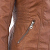 Veste en cuir à capuche pour femmes - blouson zippé tendance