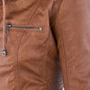 Veste en cuir à capuche pour femmes - blouson zippé tendance