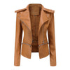 Veste en cuir biker - veste ajustée tendance pour femmes